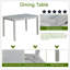 Ensemble de table de salle à manger 5 pièces en bois, ensemble de table de cuisine avec une table rectangulaire et 4 chaises rembourrées, ensemble de table de salle à manger en bois avec décoration en cristal et chaises
