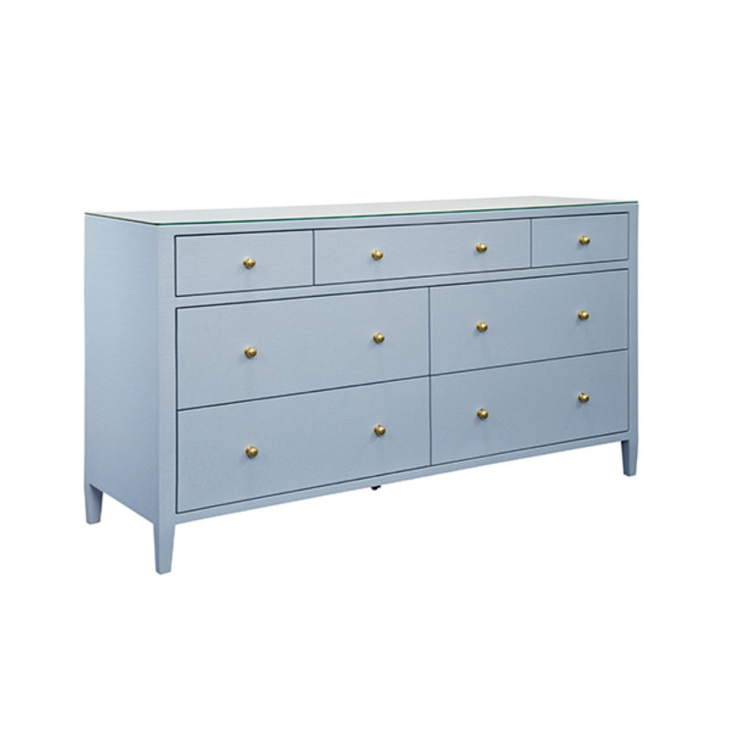 Commode sept tiroirs, Bleu