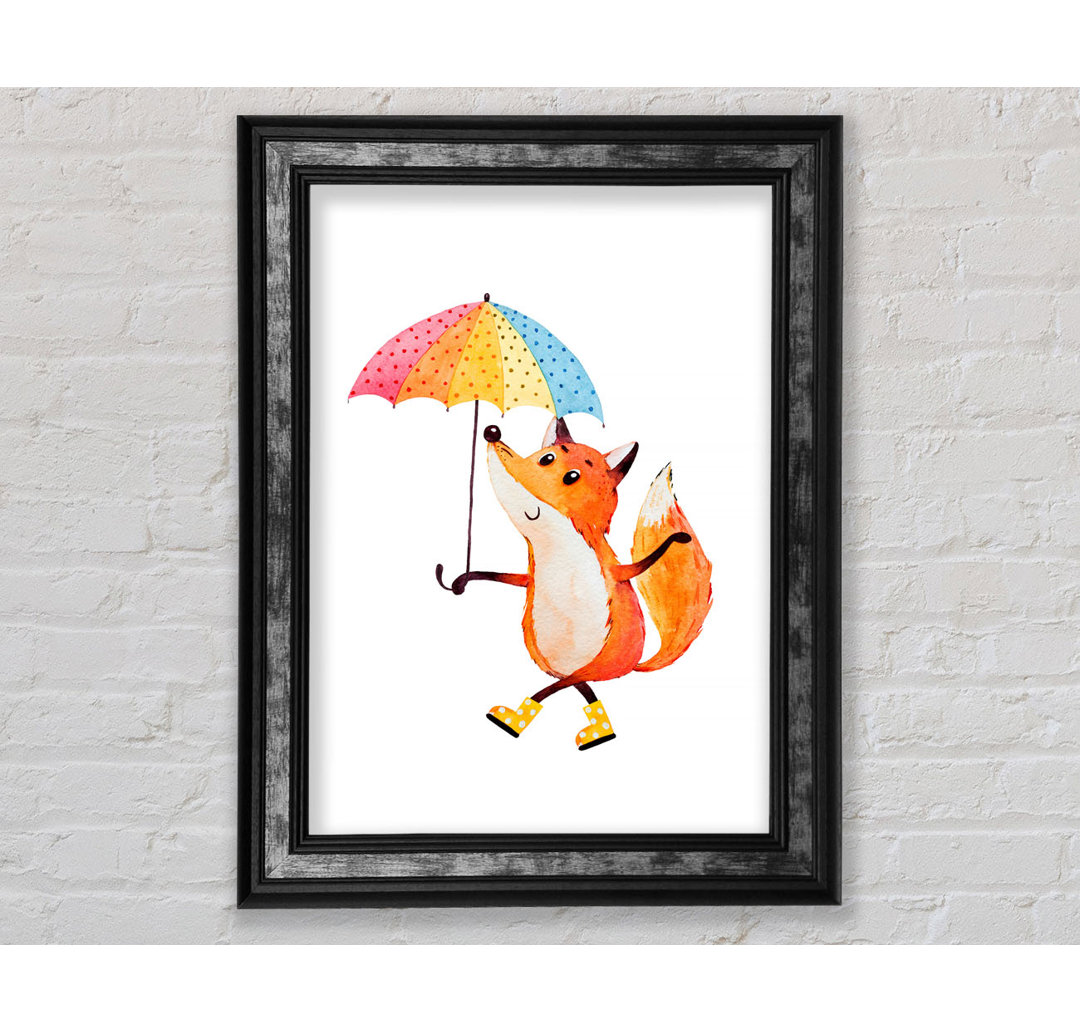 Foxy In The Rain - Einzelner Bilderrahmen Kunstdrucke