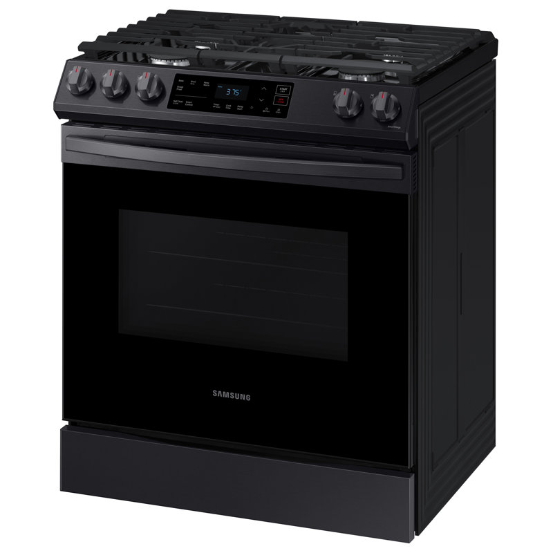 Samsung 6,0 pi³ Cuisinière à gaz encastrée Smart, Acier inoxydable noir