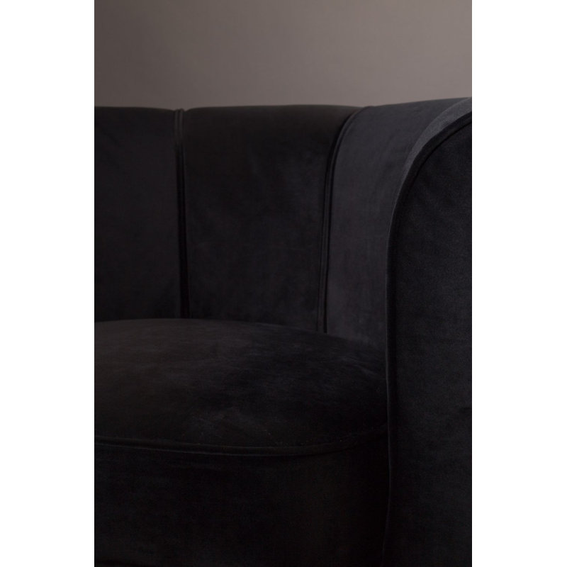 Flower Swivel Barrel Chair, Black Velvet