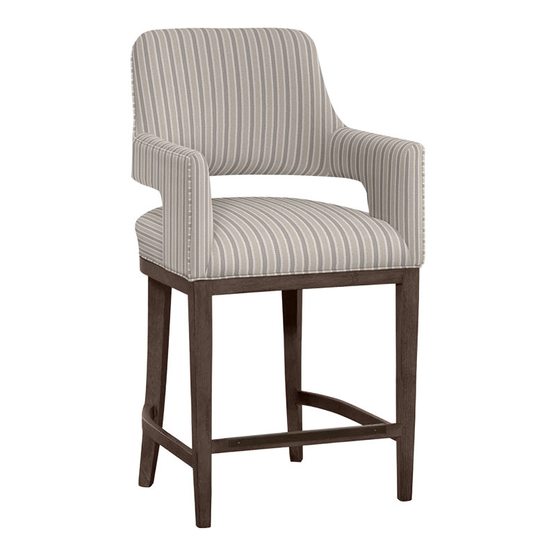 Tabouret de bar et de comptoir Josie, Noisette, Perigold Piccadilly rayé patiné
