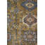 Tapis unique nouvel âge 8 pi x 9 pi 10 po Karaja en jaune / bleu pâle / or