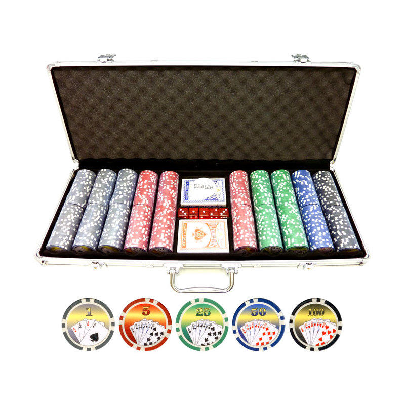 Puce de poker royal encastrée 500 pièces