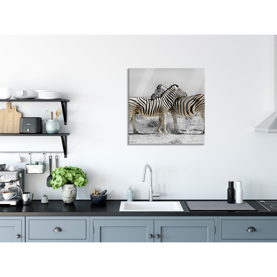 Glasbild Zebras in der Savanne