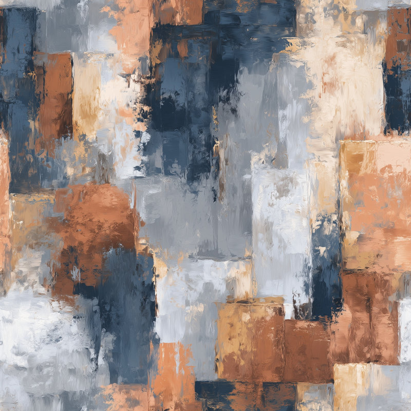 Abstract Geometric Wallpaper Painterly Texture Rectangular Blocks Wall Mural, Peel&Stick