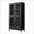 Metal Storage Cabinet Bookcase With 4 Glass Doors And 4 Shelves