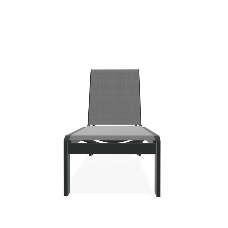 Chaise longue sans accoudoirs empilable en polymère Dune, Graphite, Indigo