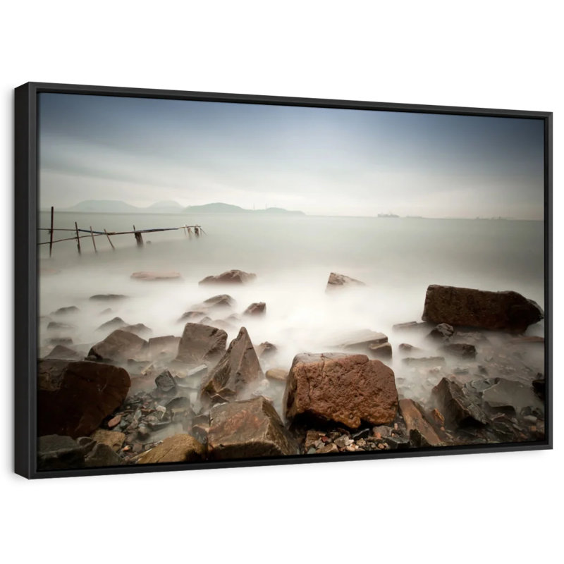 «Foggy Beach», reproduction sur toile, H 9 po x l 13 po