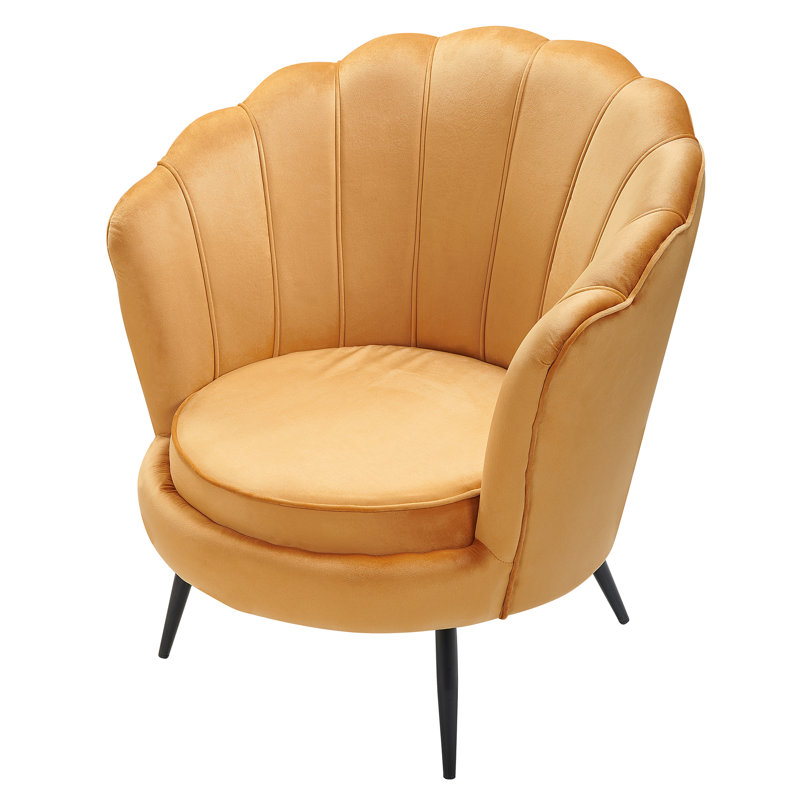 Foy Upholstered Barrel Chair, Yellow