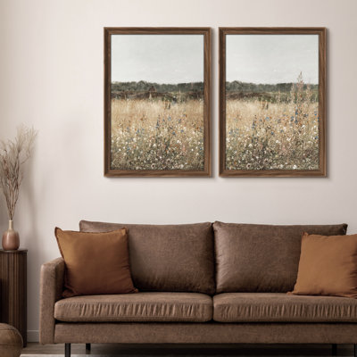 Ensemble de 2 encadrements muraux Premium Premium Vintage Fine Art Antique pour chambre à coucher - 26 po x 36 po