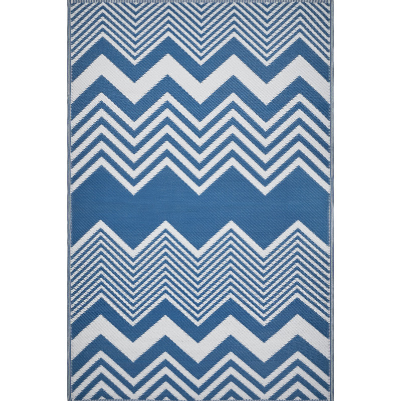 Tapis intérieur / extérieur Tropical Zigzag, Rectangle 5 pi x 7 pi