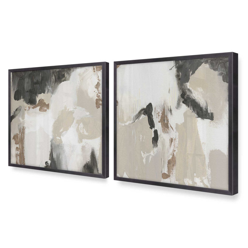 Monochromatique, ensemble de 2 reproductions sur papier mat d'archives encadrées, Zinc patiné, H 13,75 po x l 13,75 po