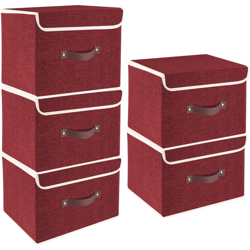Brayden Studio Fabric Bin, Red