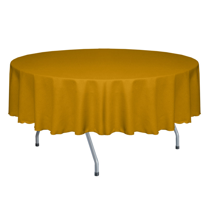 Ultimate Textile Round Tablecloth, 58" Round, Gold, 3