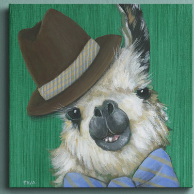 Llama Gentleman-Premium, toile tendue avec châssis - prête à être accrochée