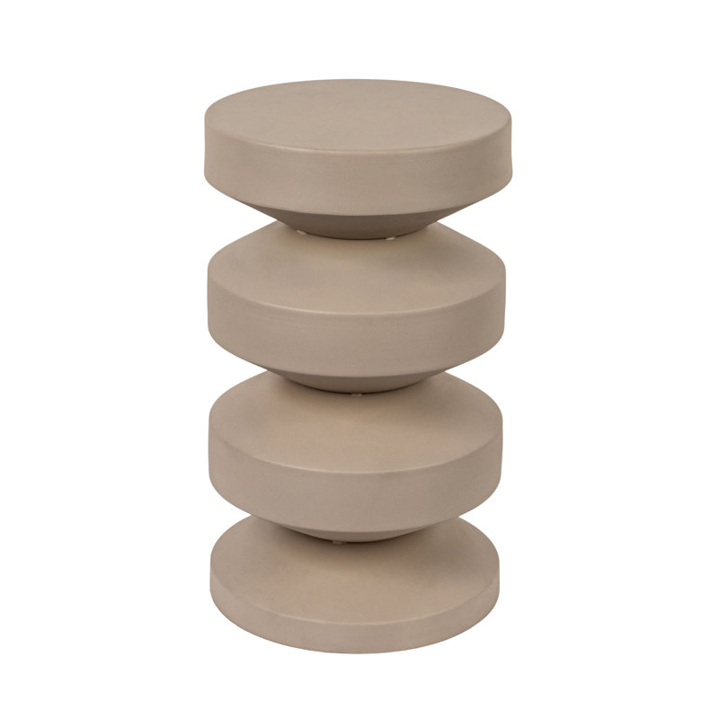 Table d'appoint en métal Greenpoint, Beige
