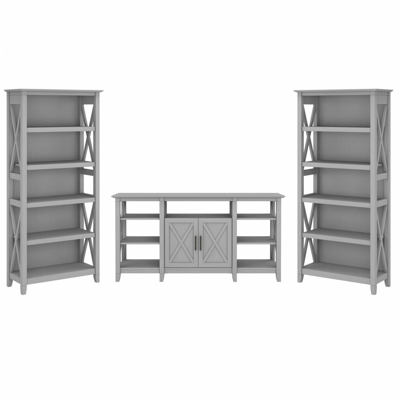 Huckins Unfinished Entertainment Center for TVs up to 65", Cape Cod Gray