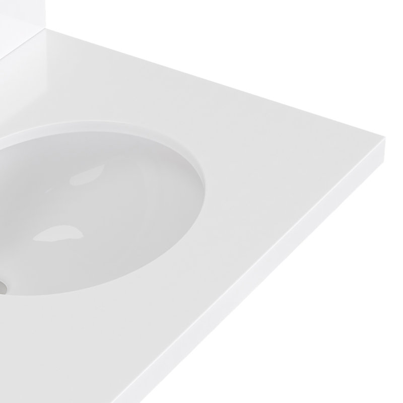 Meuble-lavabo double 73 po ARIEL Monrow, Blanc, 72" - 73", Quartz blanc pur