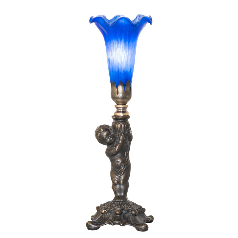 Mini-lampe 12 po Tiffany Pond, Bleu