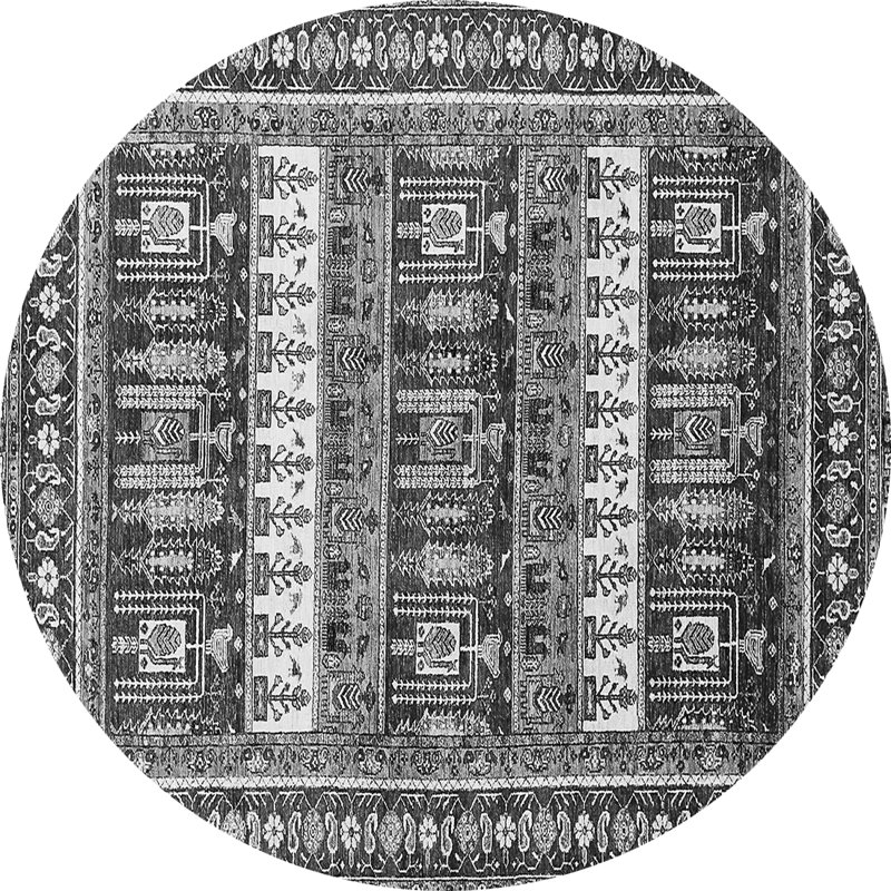 Tapis carré gris anthracite / gris / blanc Marven, Rond 5 pi