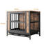 Chenil noir brun avec repose-pieds réglable en hauteur et coussin amovible + entrées latérales avant en métal pour petits animaux de compagnie-359823468