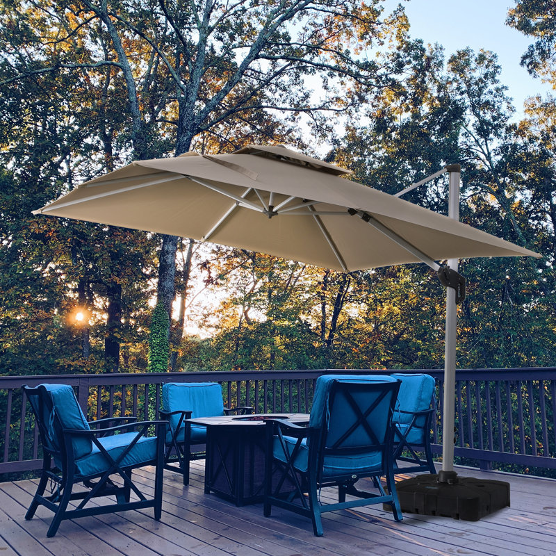 Parasol carré en porte-à-faux 10', Beige