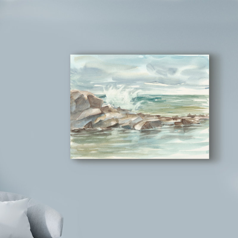 « côtier aquarelle iv », reproduction de peinture à l’acrylique sur toile tendue, H 24 po x l 32 po x P 2 po