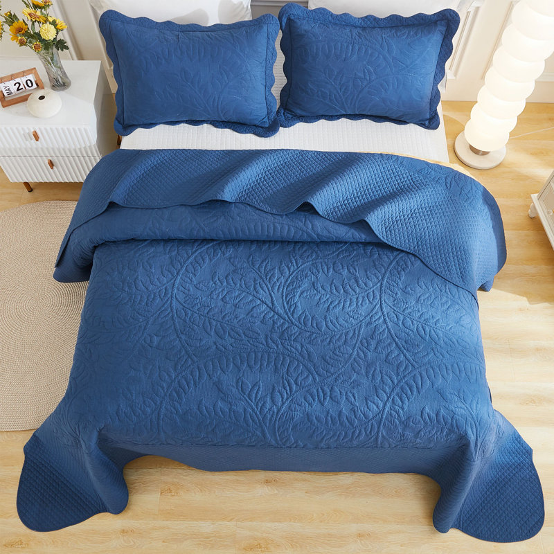 Cotton Quilt, Queen Quilt + 2 Standard Shams, Cosmic Navy