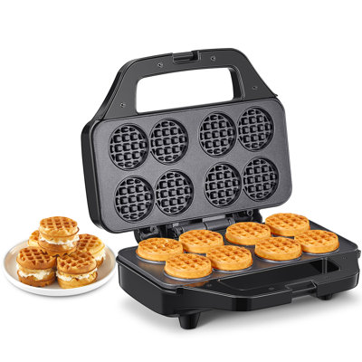 Multi Mini Waffle Maker, 8 x 1.8 Inch Nonstick Waffle Iron - 8 Small Waffles Quick Heat-Up, Easy Chaffle Baker for Kids' Small Bites, Home & Commercial Restaurant Use