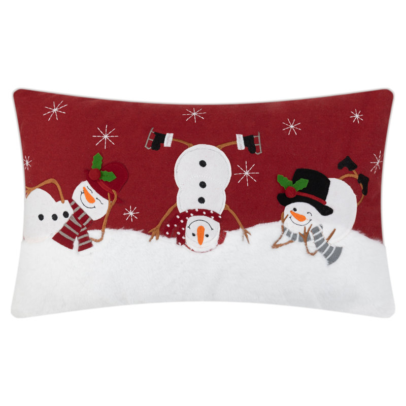 Housse de coussin décorative Noël bonhomme de neige 12 x 20 pouces
