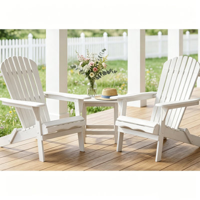 Ensemble de 2 chaises pliantes en bois blanches, chaise de patio en bois gaufré pour piscine