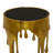 Aluminum Metal Melting Drip Side End Accent Table with Glass Tabletop-1701459343