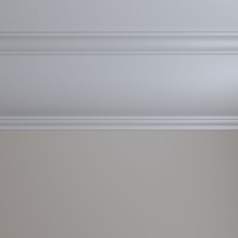 Primed Geometric Urethane Crown Moulding Sample, 12-inch