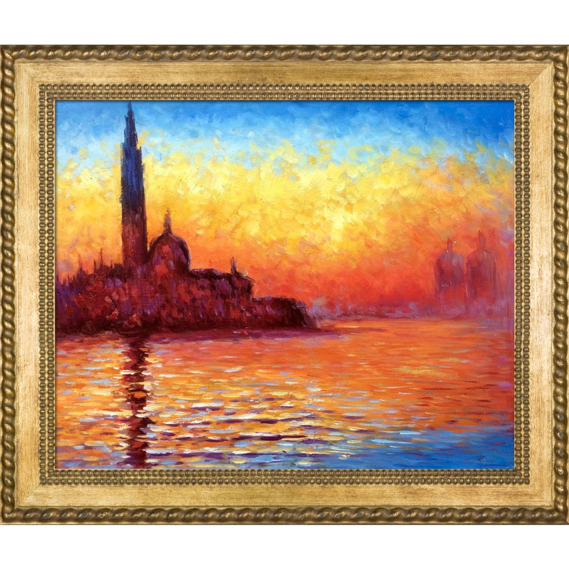 « san giorgio maggiore » par twilight» par monet, peinture encadrée sur toile, H 20,75 po x l 24,75 po x P 2 po