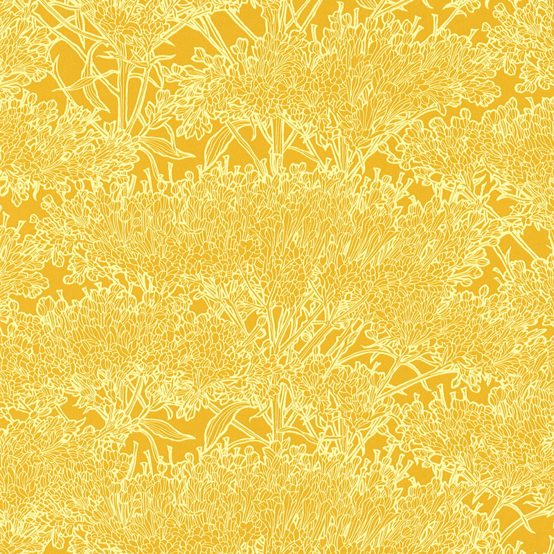 Halloran 10.05m x 53cm Matte Wallpaper Roll, Yellow