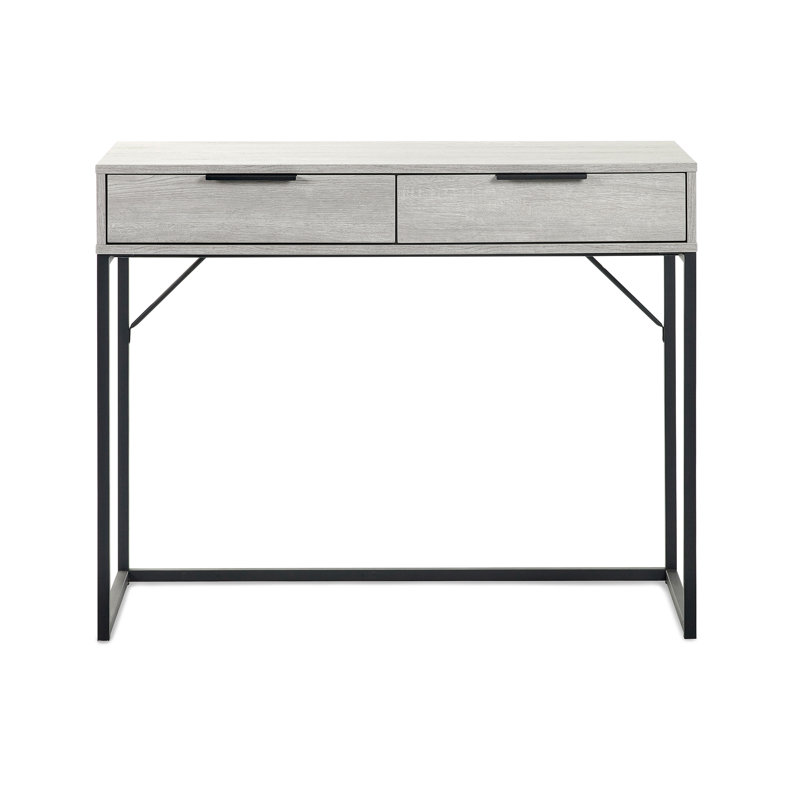 Yonkers Metal Base Writing Desk, Grey