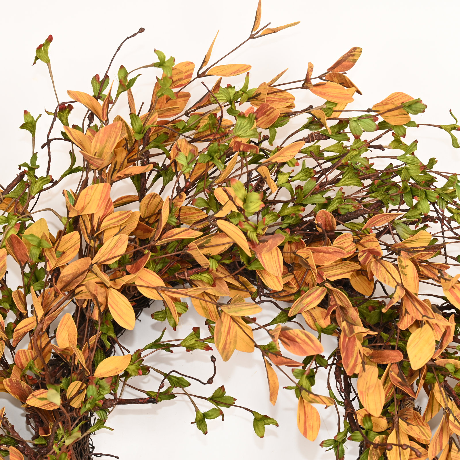 26" Handcrafted Foliage, Twig Thanksgiving Wreath, Green