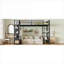 Structure de lit mezzanine en métal et en panneau de fibres à densité moyenne pour dortoir pour petite chambre à coucher, lit simple TG noir tout-en-un avec rangement intégré et espace de présentation flexible