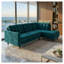 Canapé modulaire 3 places en polyester bleu sarcelle Talmadge 120 po - Luxe traditionnel américain avec accoudoirs carrés