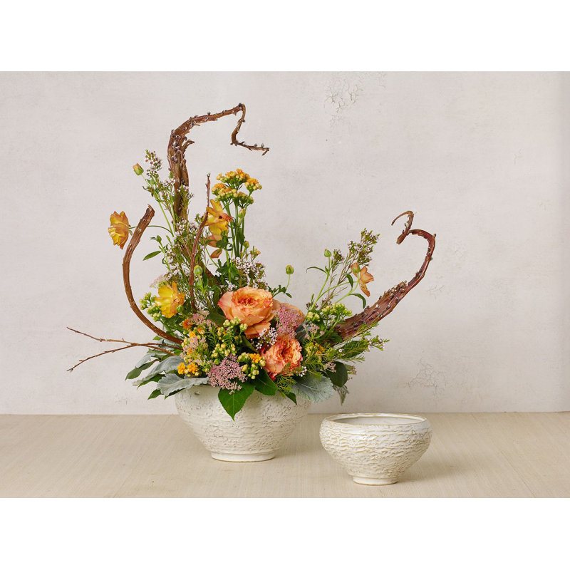 Alparslan Handmade Ceramic Pot Planter, 5.5" H x 9.5" W x 9.5" D