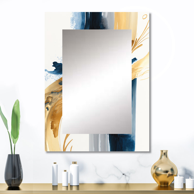 Stylish Spiral Abstract III - Abstract Spirals Large Mirror, Modern Unique Wall Mirror Decor, Printed Metal Art, 32" x 24"