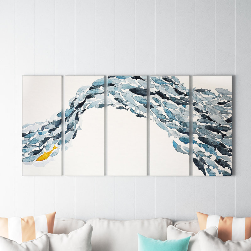 «Goldfish» par Norman Wyatt Jr., ensemble de 5 reproductions d'art sur toiles tendues