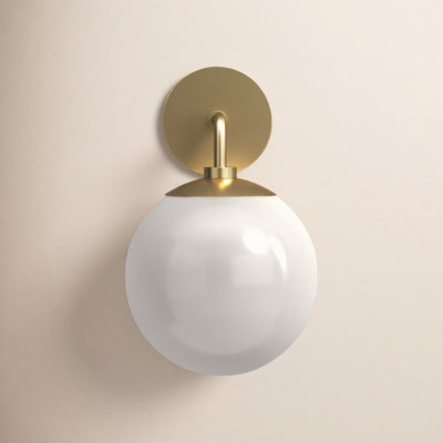 Luna Single Light Glass Dimmable Armed Sconce