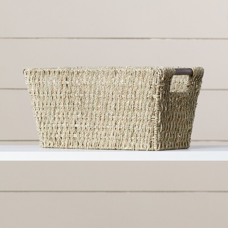 Winston Porter Seagrass Basket, Medium (8" H x 17" W x 9" D)