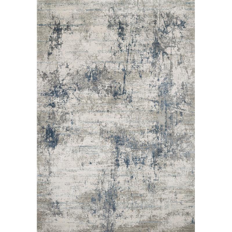 Jeffrey Viscose Abstract Indoor Rug, Rectangle 3'7" x 5'7"