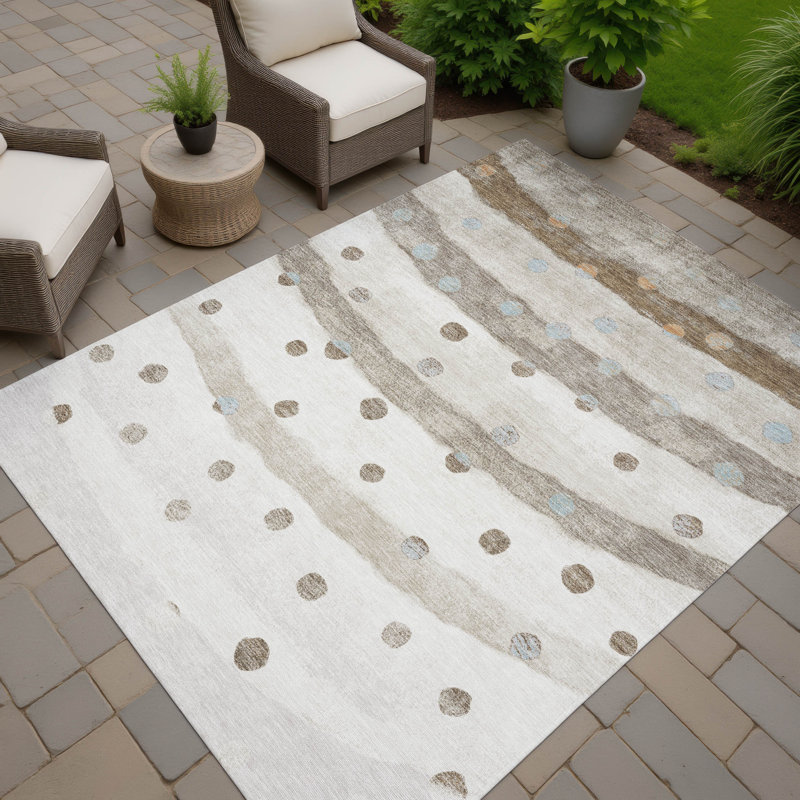 Tapis intérieur / extérieur lavable à la machine Chantille ACN2696, Ivoire ivoire, 10 pi x 14 pi