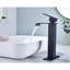 Robinet de salle de bain avec bec cascade, poignée simple, acier inoxydable noir mat, et 1,2 GPM, robinet de lavabo à bonde escamotable, noir, vérifié, rouille, débit GPM,-121627408