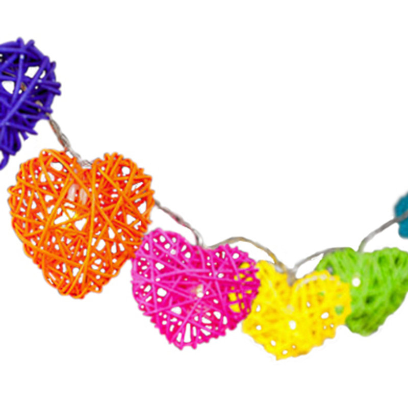 Marchmont LED Wicker Hearts String Light, 20 Lamps - 5 Metre Long