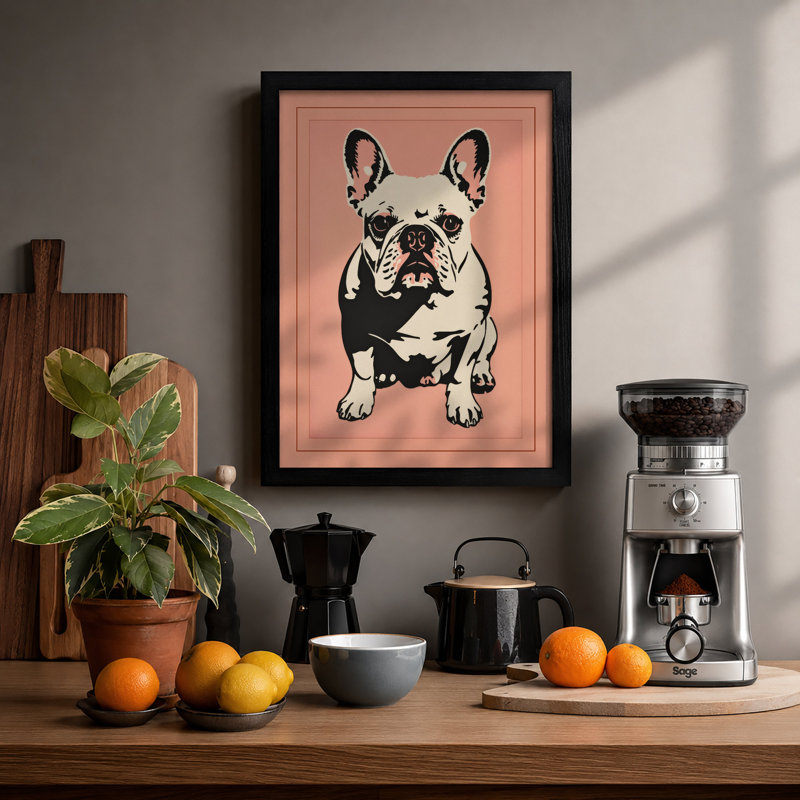 Dapper Bulldog Modern - Framed Print, A2 - 59.4 x 42.0 cm, Black